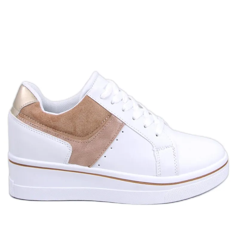 Tobey Beige wedge sneakers white