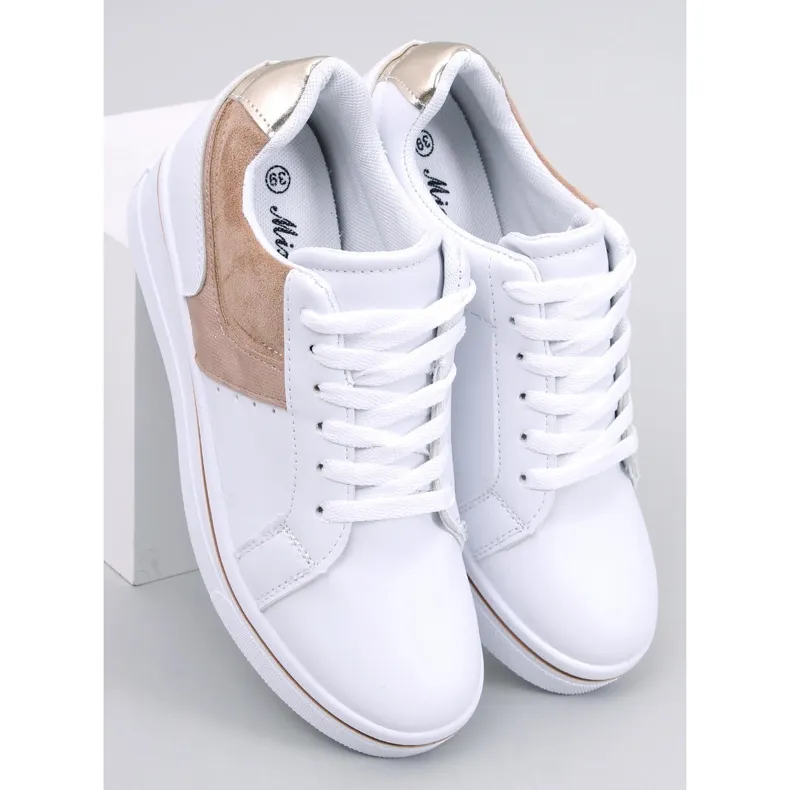 Tobey Beige wedge sneakers white