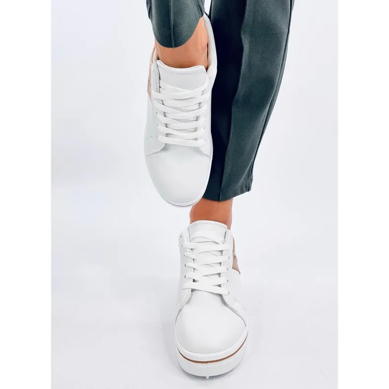 Tobey Beige wedge sneakers white