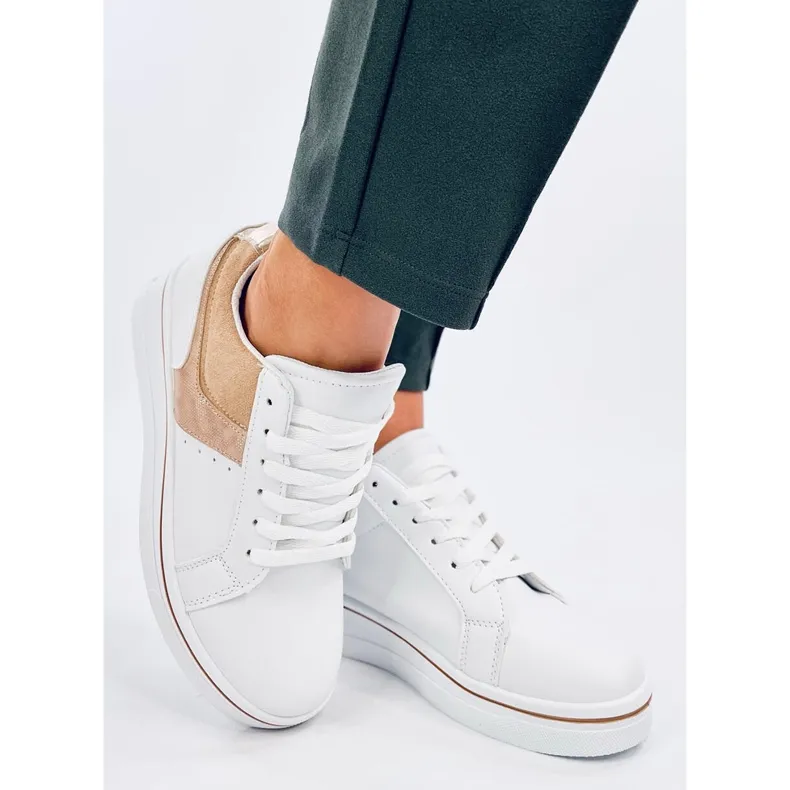 Tobey Beige wedge sneakers white