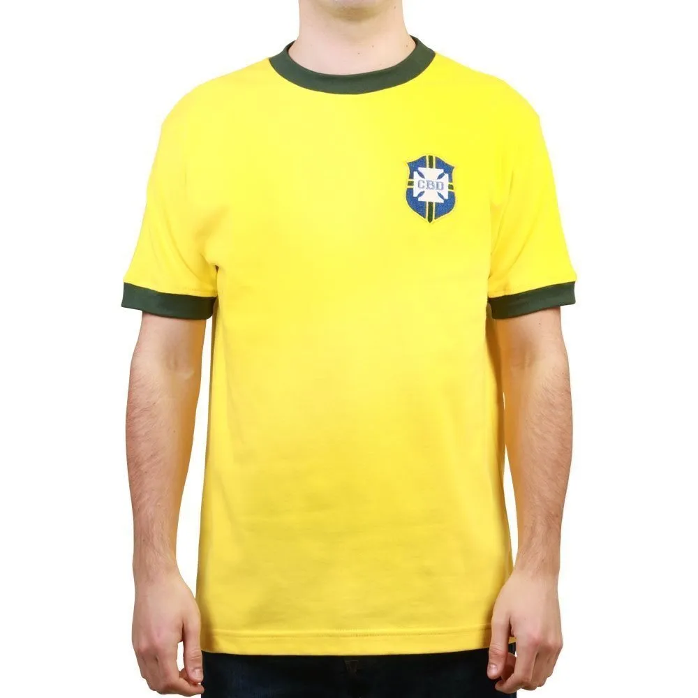 TOFFS - Brazil Retro Football Shirt World Cup 1970 + Pelé 10 (Photo Style)