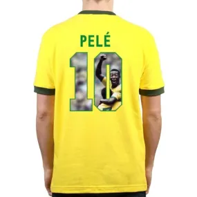 TOFFS - Brazil Retro Football Shirt World Cup 1970 + Pelé 10 (Photo Style)