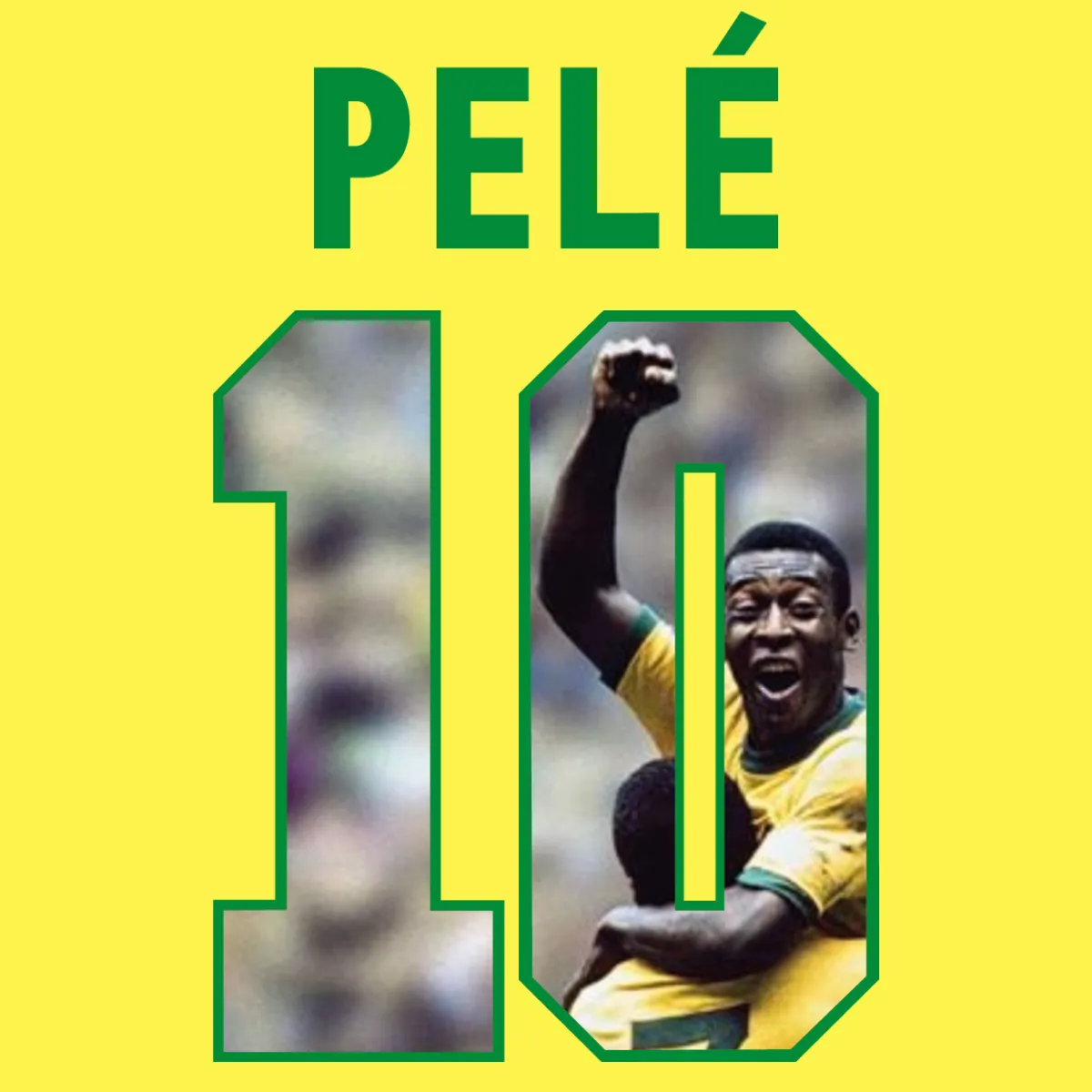 TOFFS - Brazil Retro Football Shirt World Cup 1970 + Pelé 10 (Photo Style)