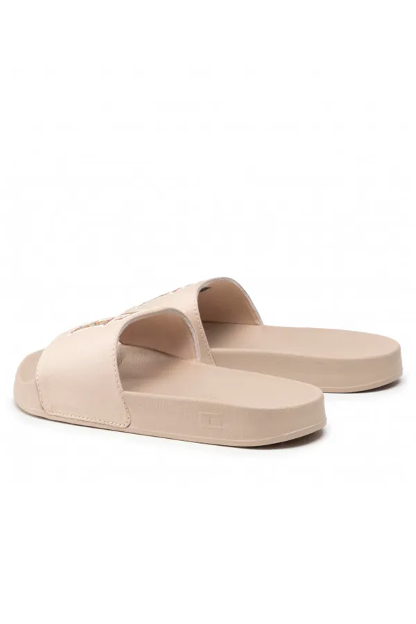 Tommy Hilfiger Women's Beige TH Logo Slides