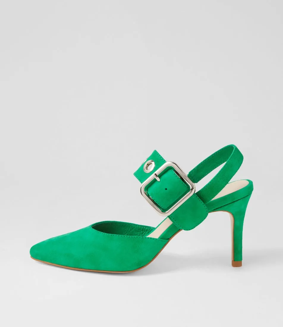 TOP END Brylie New Emerald Suede Mary Jane Heels