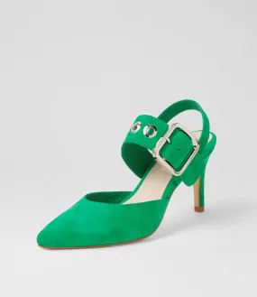 TOP END Brylie New Emerald Suede Mary Jane Heels