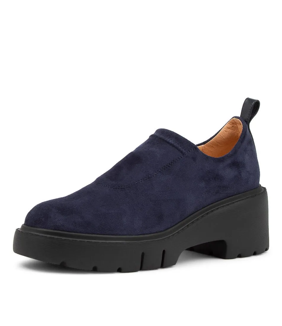 TOP END Xila Navy Stretch Microsuede Heels