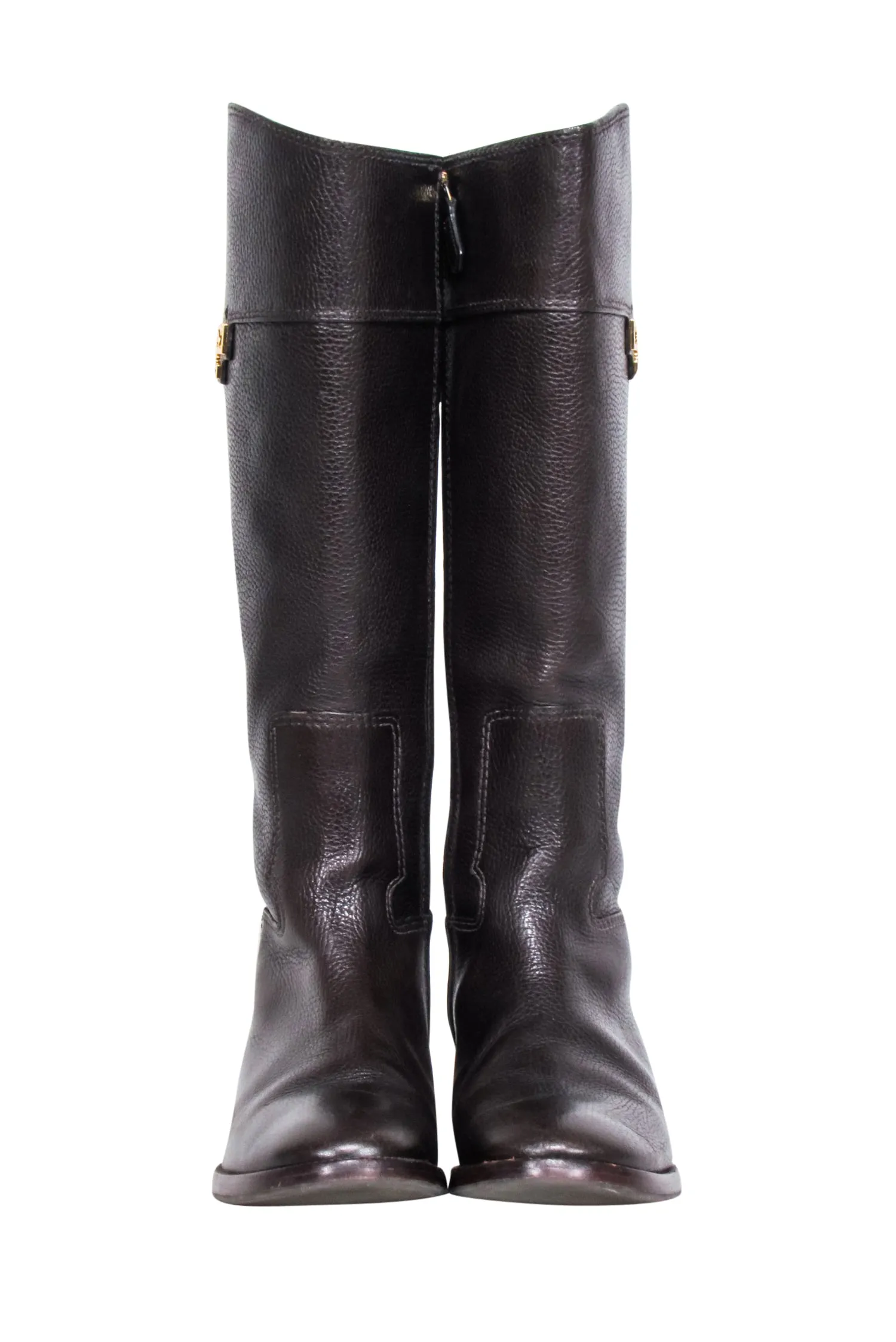 Tory Burch - Brown Pebbled Leather Riding Boots Sz 8.5