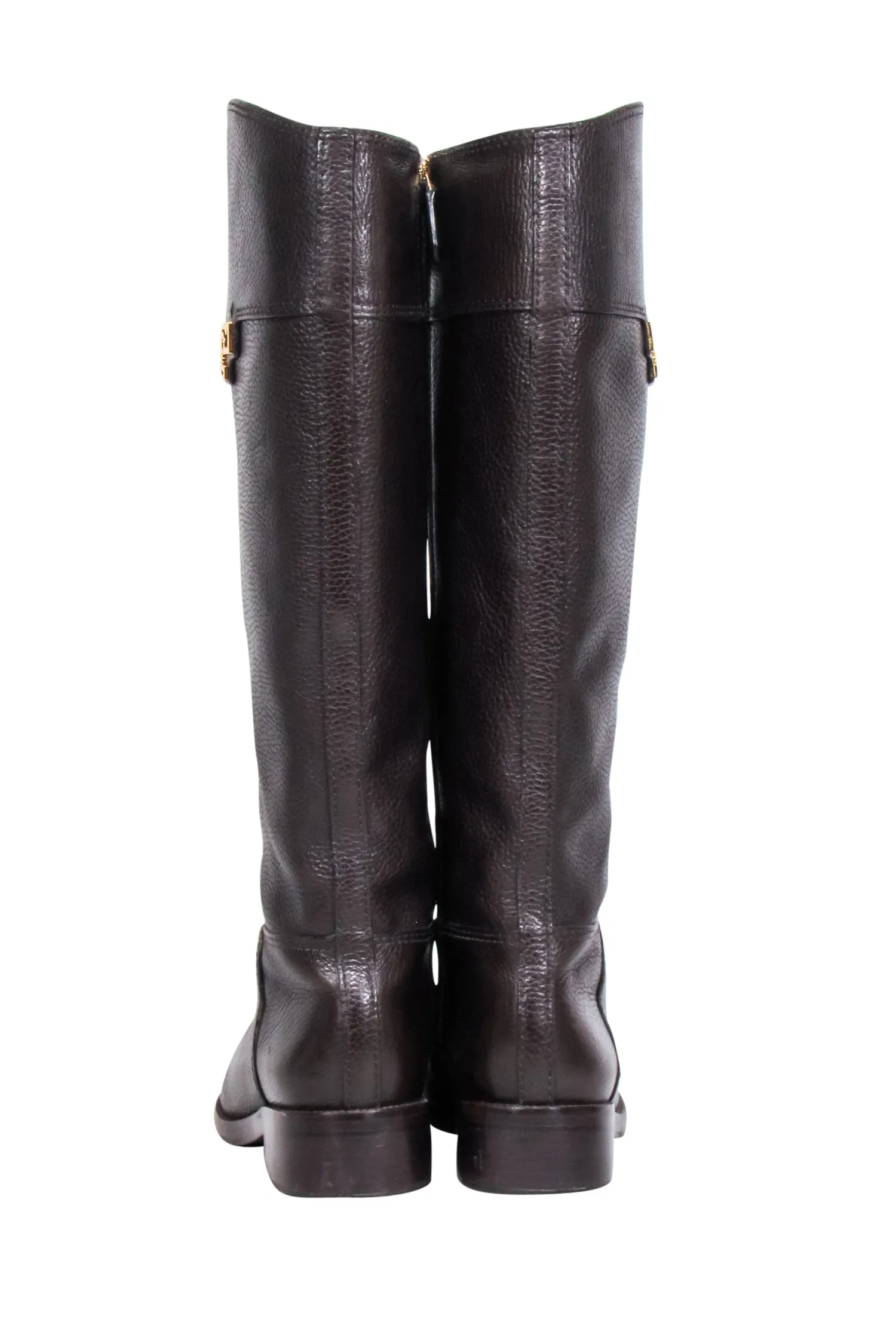 Tory Burch - Brown Pebbled Leather Riding Boots Sz 8.5