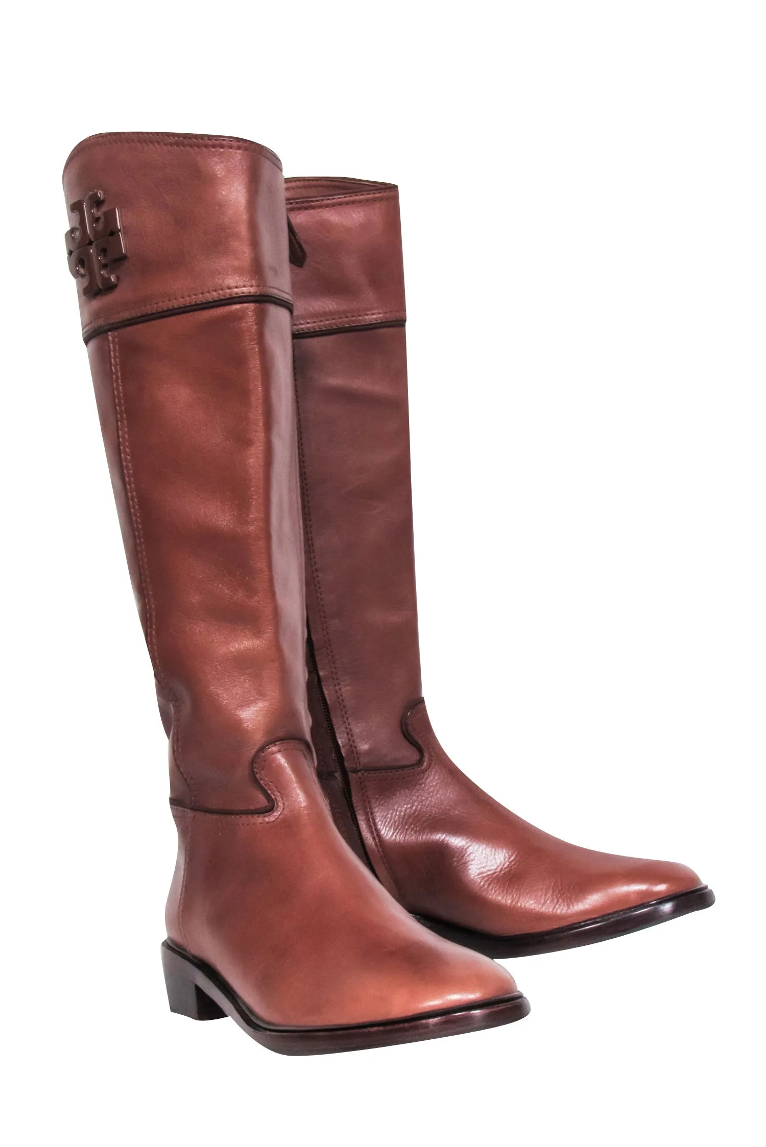 Tory Burch - Chestnut Brown Leather Riding Boots Sz 8