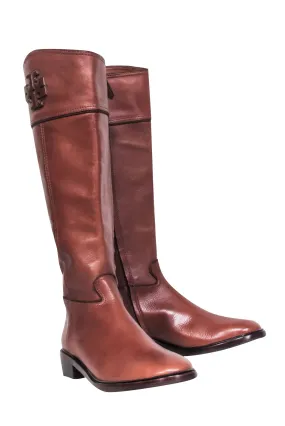 Tory Burch - Chestnut Brown Leather Riding Boots Sz 8