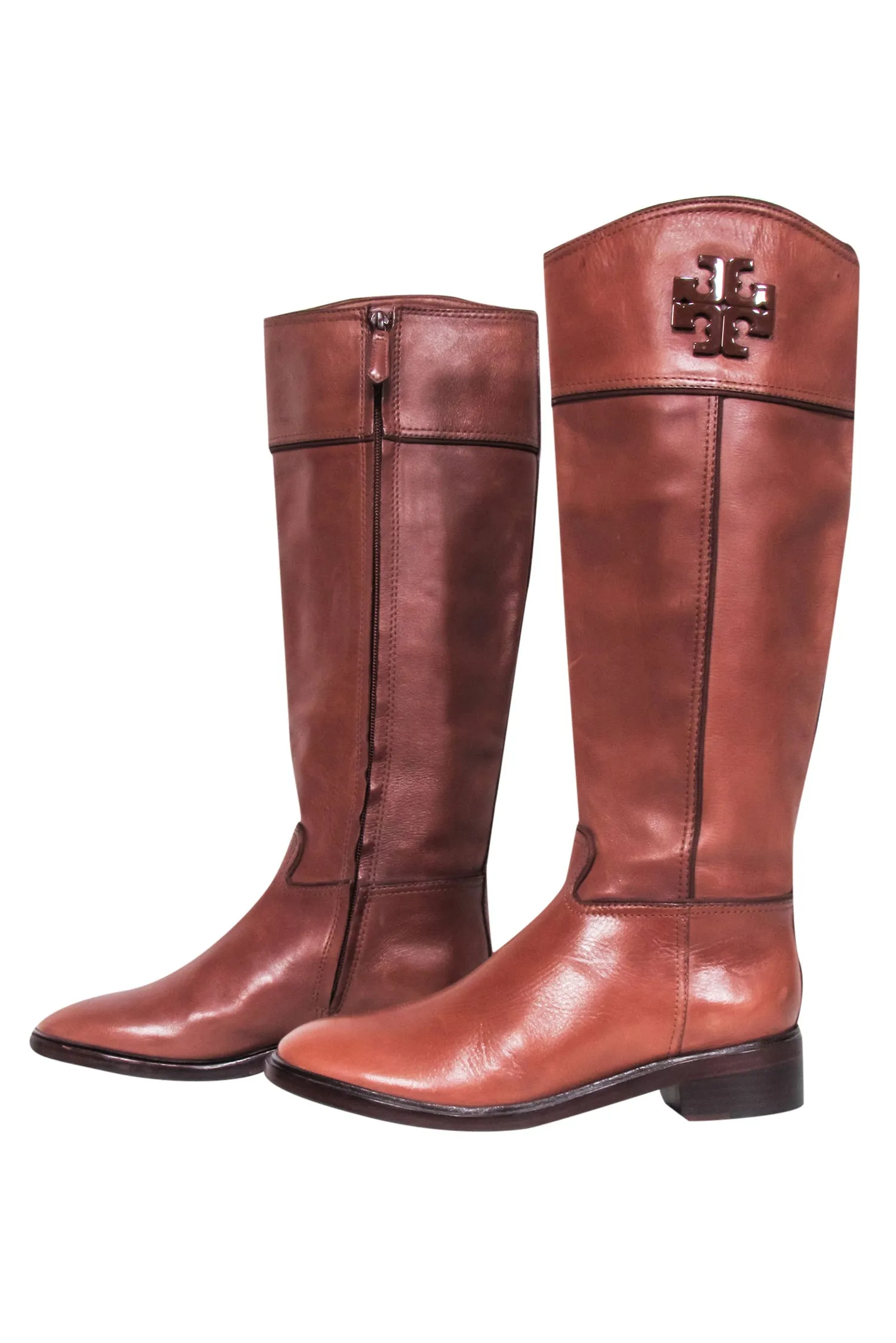 Tory Burch - Chestnut Brown Leather Riding Boots Sz 8