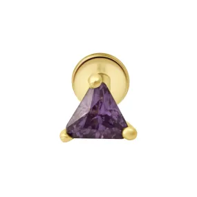 Triangle Amethyst Stud Earrings