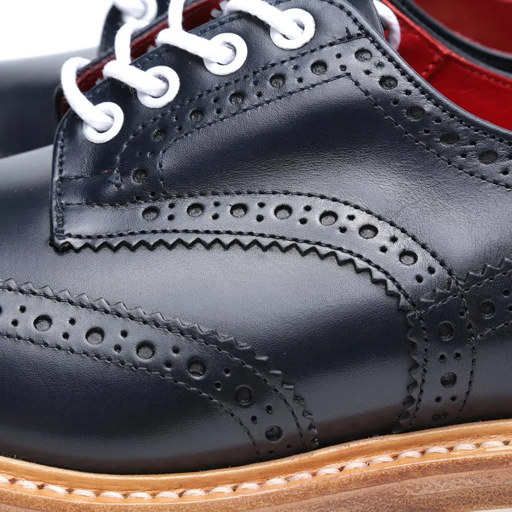 Tricker's END. Bourton Derby Navy Brogue Aniline Leather