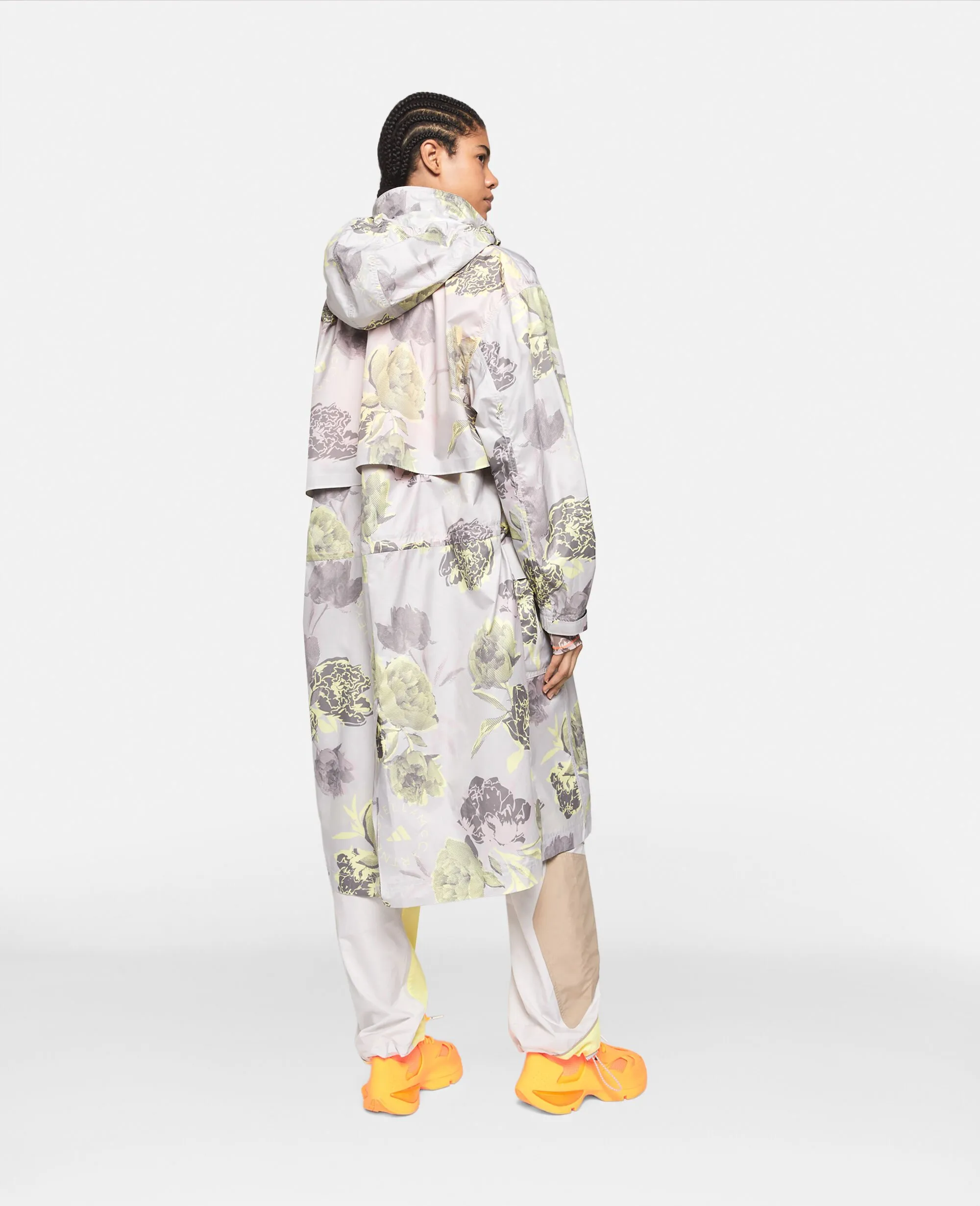 Long Parka Coat with Carnation Print by TrueCasuals