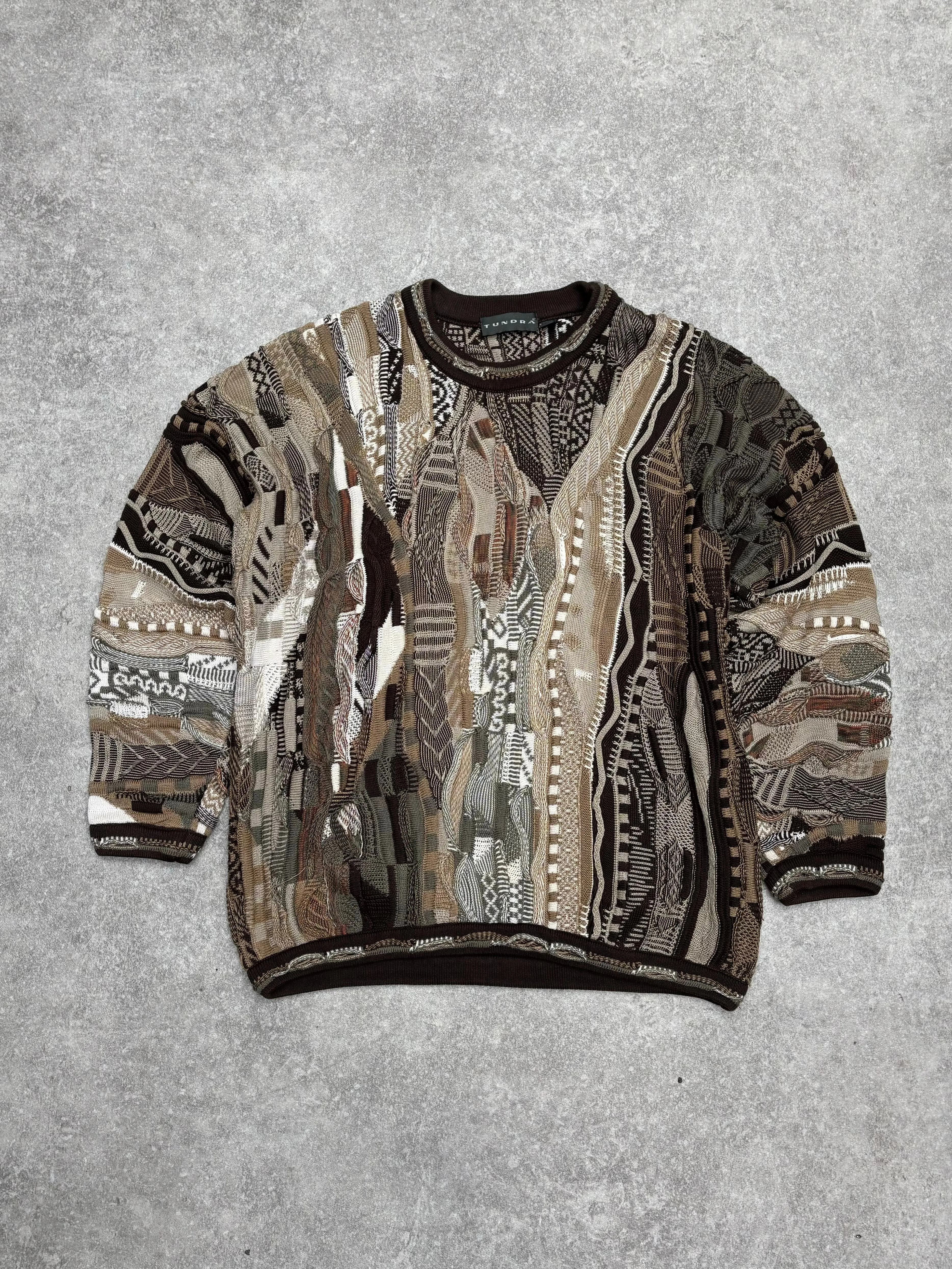 Tundra 3D Knit Multicolour Crew Neck Cotton Sweater