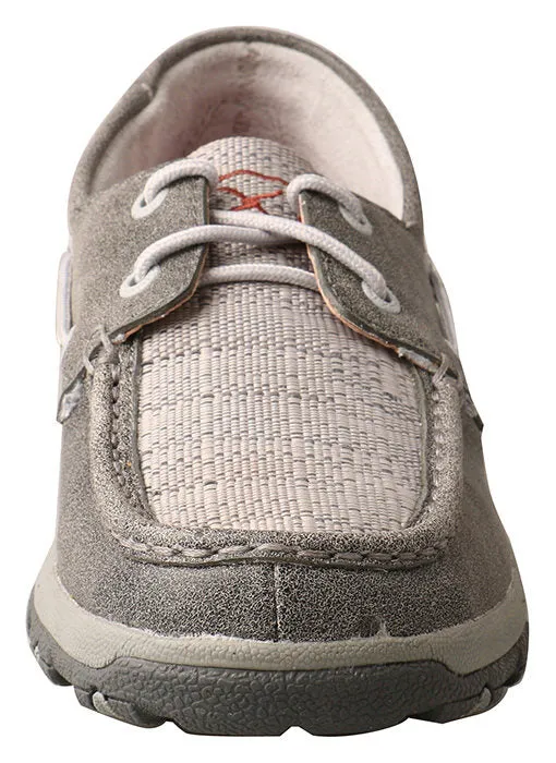 Twisted X Women's Grey Boat Shoe Driver Moc with CellStretch