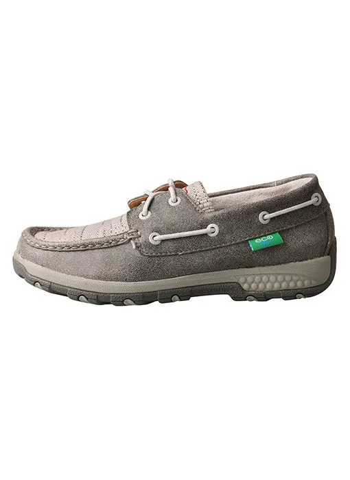 Twisted X Women's Grey Boat Shoe Driver Moc with CellStretch