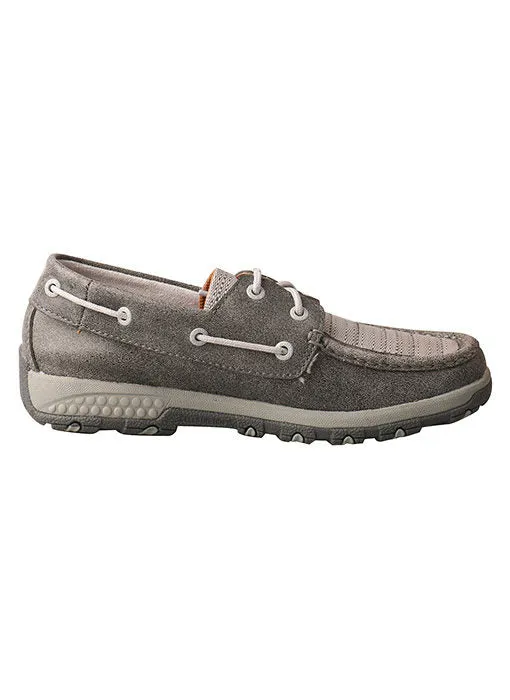 Twisted X Women's Grey Boat Shoe Driver Moc with CellStretch