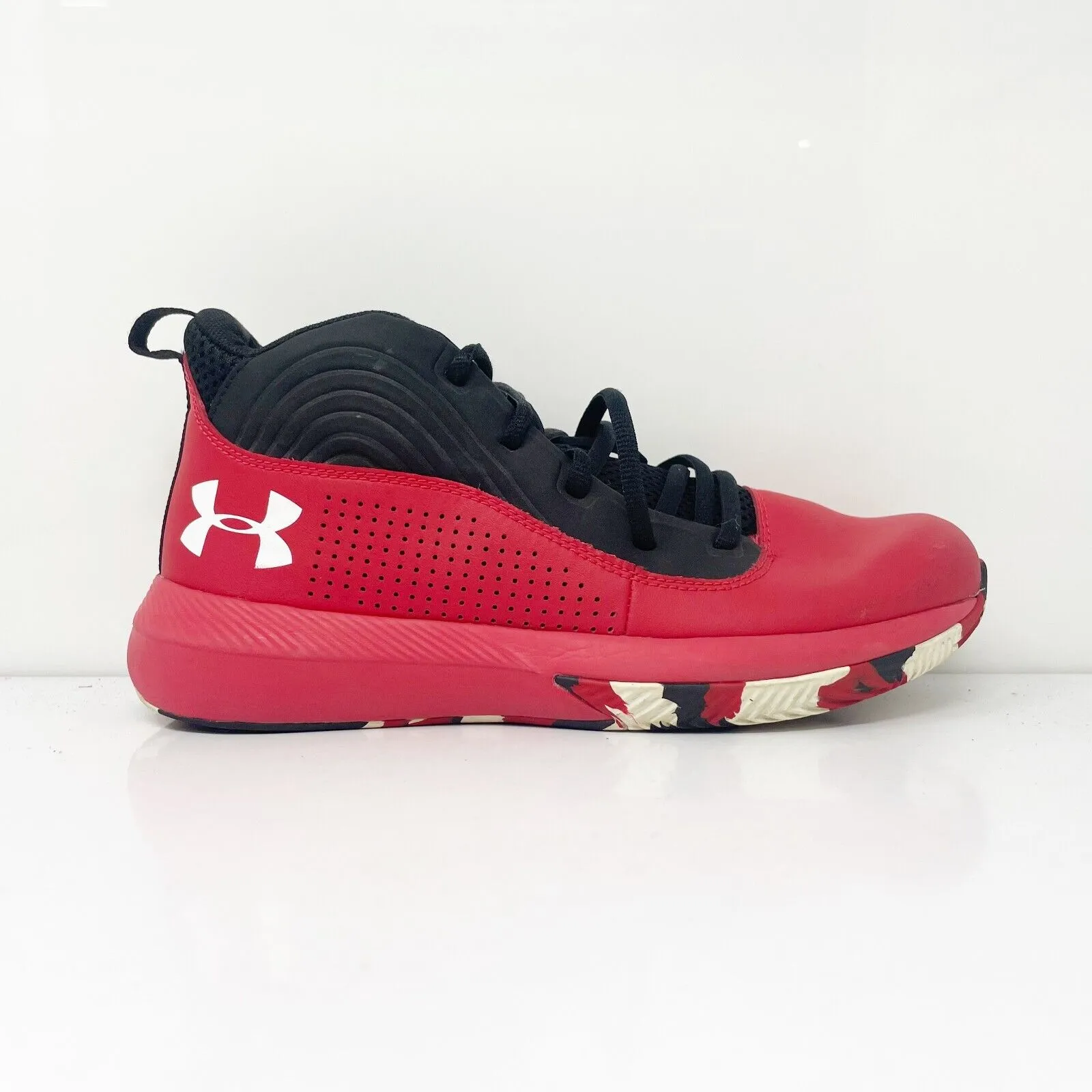 Under Armour Boys Lockdown 4 3022123-601 Black Basketball Shoes Sneakers Size 6Y