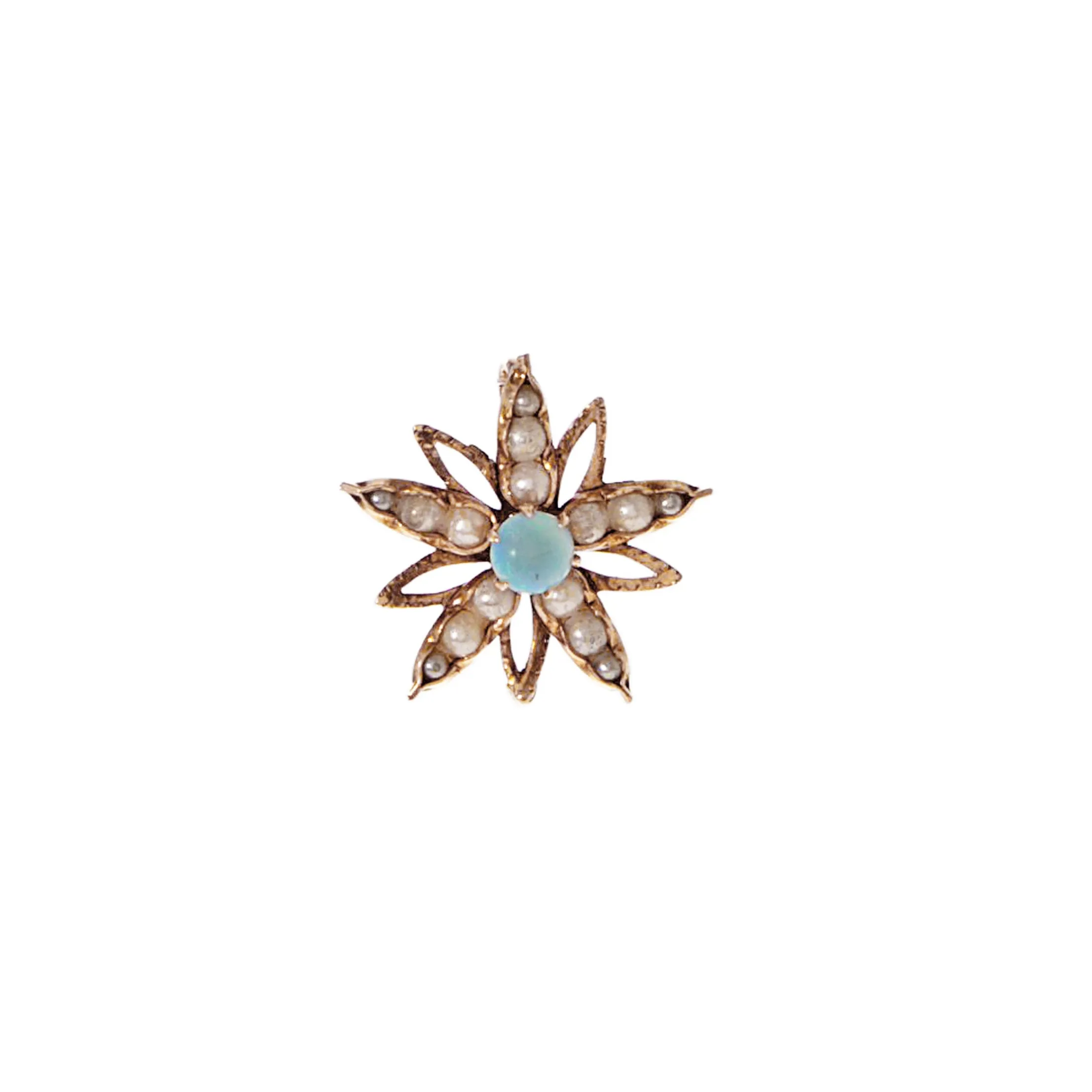 Victorian Opal and Pearl Flower Slide Pendant