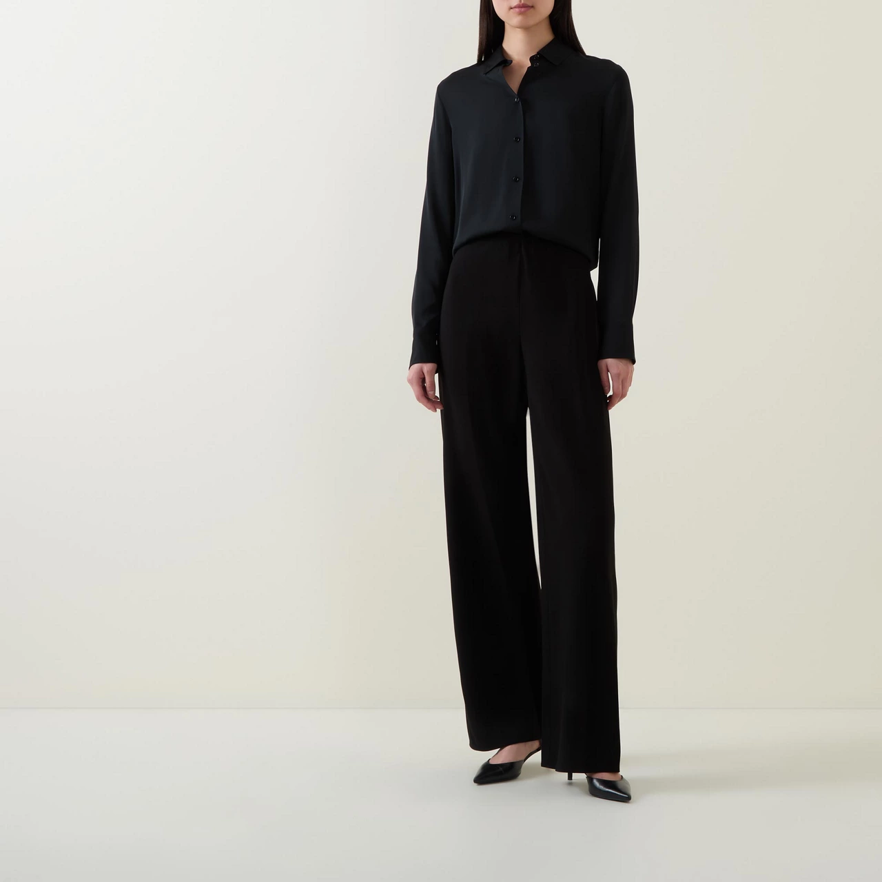 VINCE Bias High-Waisted Trousers - Black