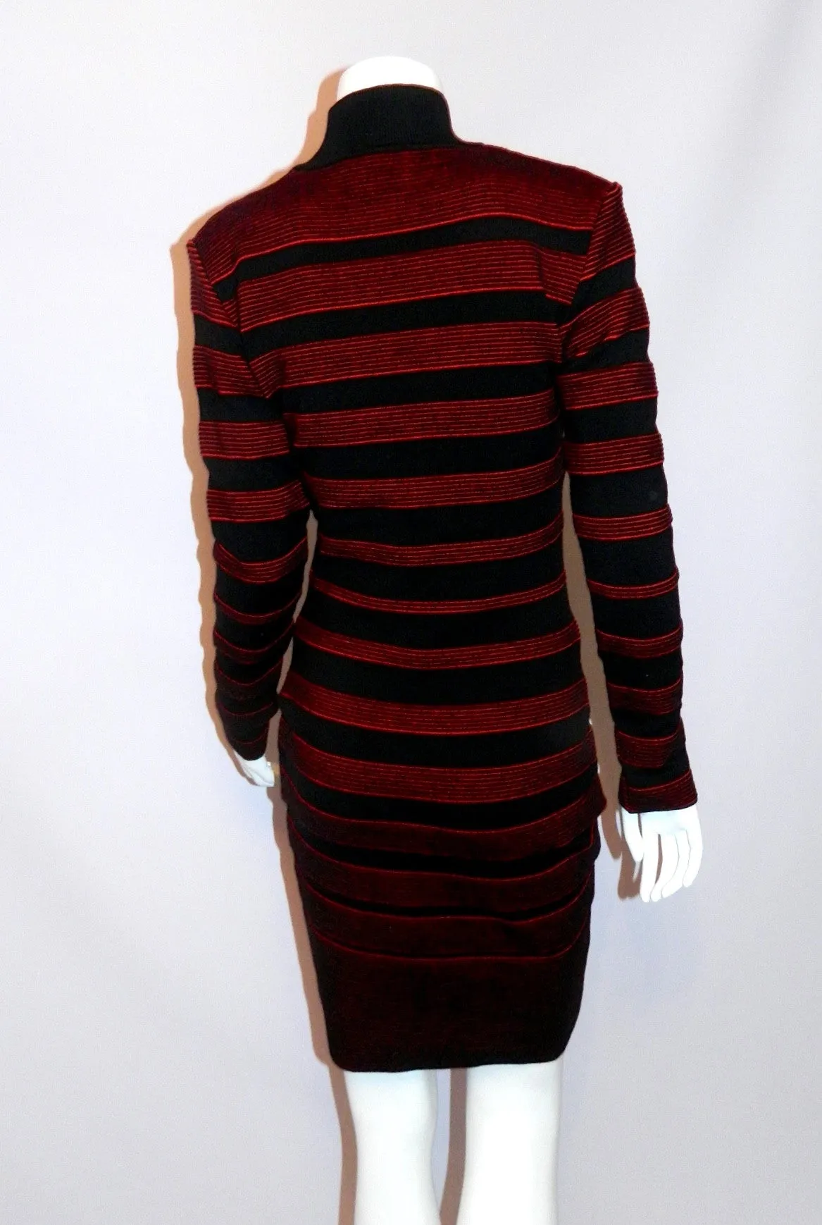 vintage 1980s dress Thierry Mugler by Alaia Bandage wool Body Con knit OSFM