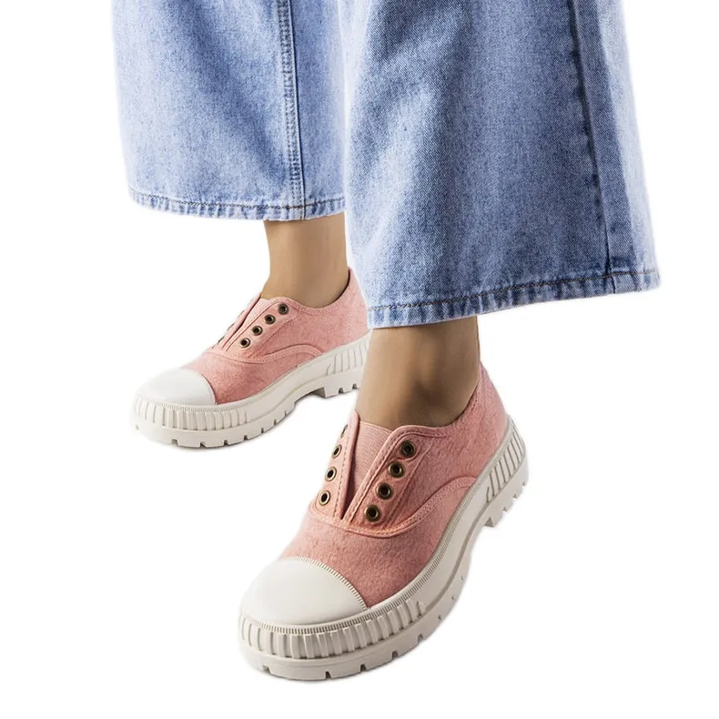 Walton pink elasticated sneakers