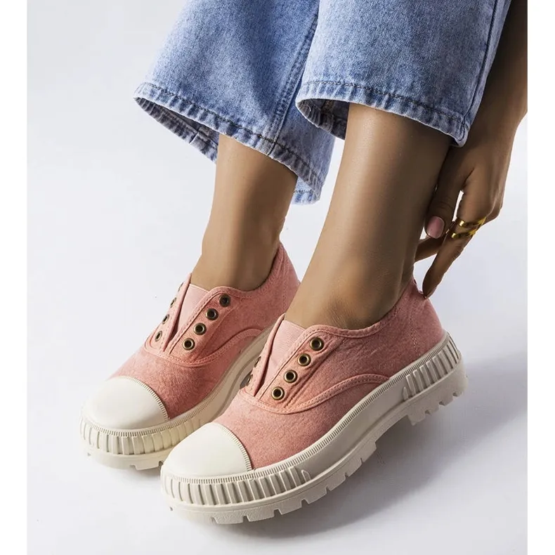 Walton pink elasticated sneakers