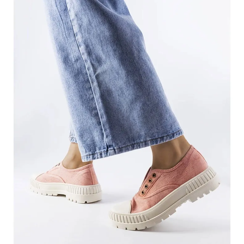 Walton pink elasticated sneakers