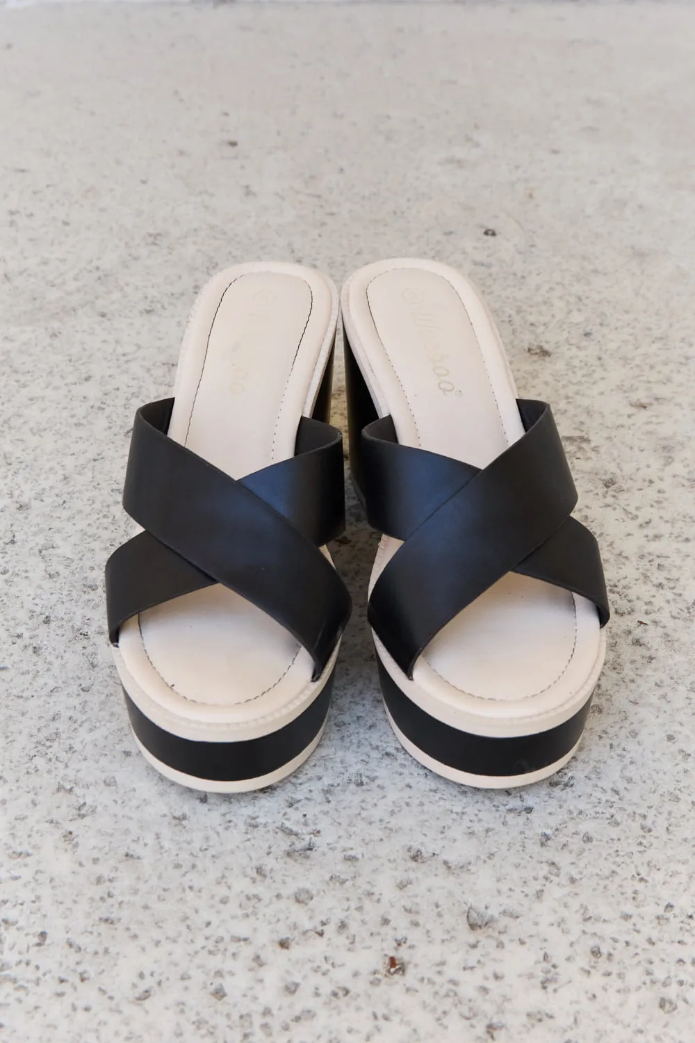 Weeboo Black Contrast Platform Sandals - Cherish Stylish Moments.