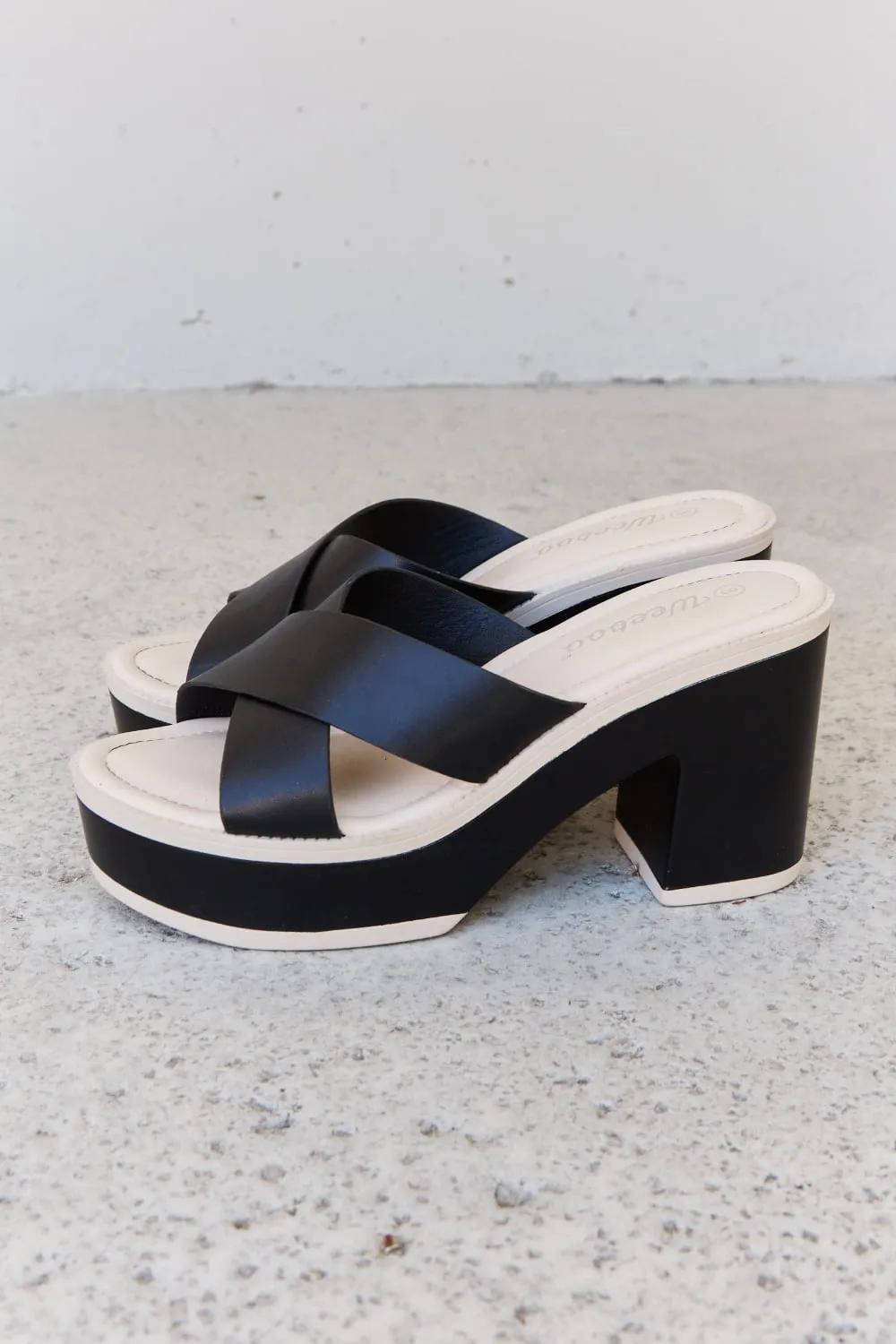 Weeboo Black Contrast Platform Sandals - Cherish Stylish Moments.