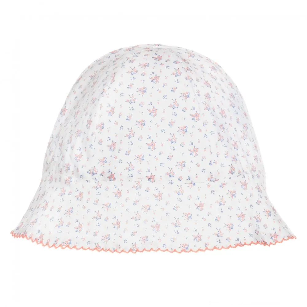 White & Pink Cotton Hat