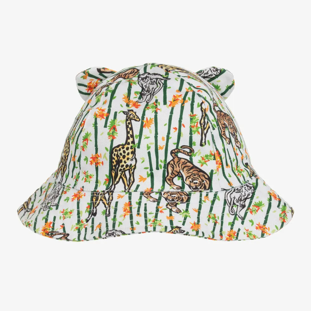 White Animal Print Sun Hat