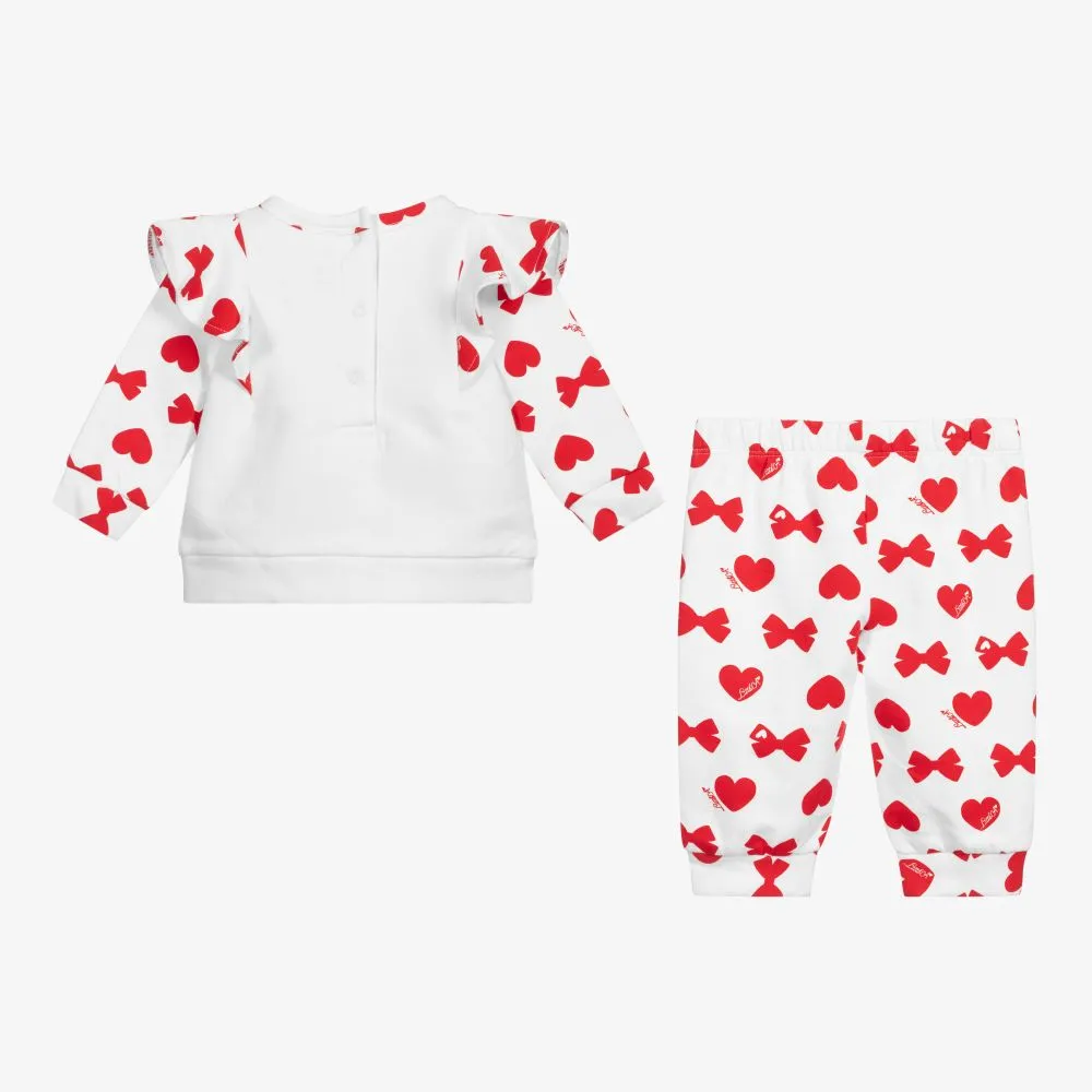 White Cotton Heart Tracksuit