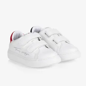 White Faux Leather Trainers