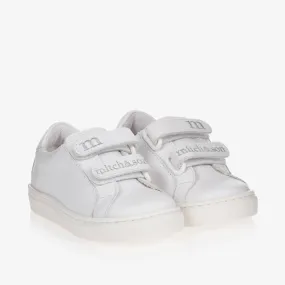 White Leather Logo Trainers