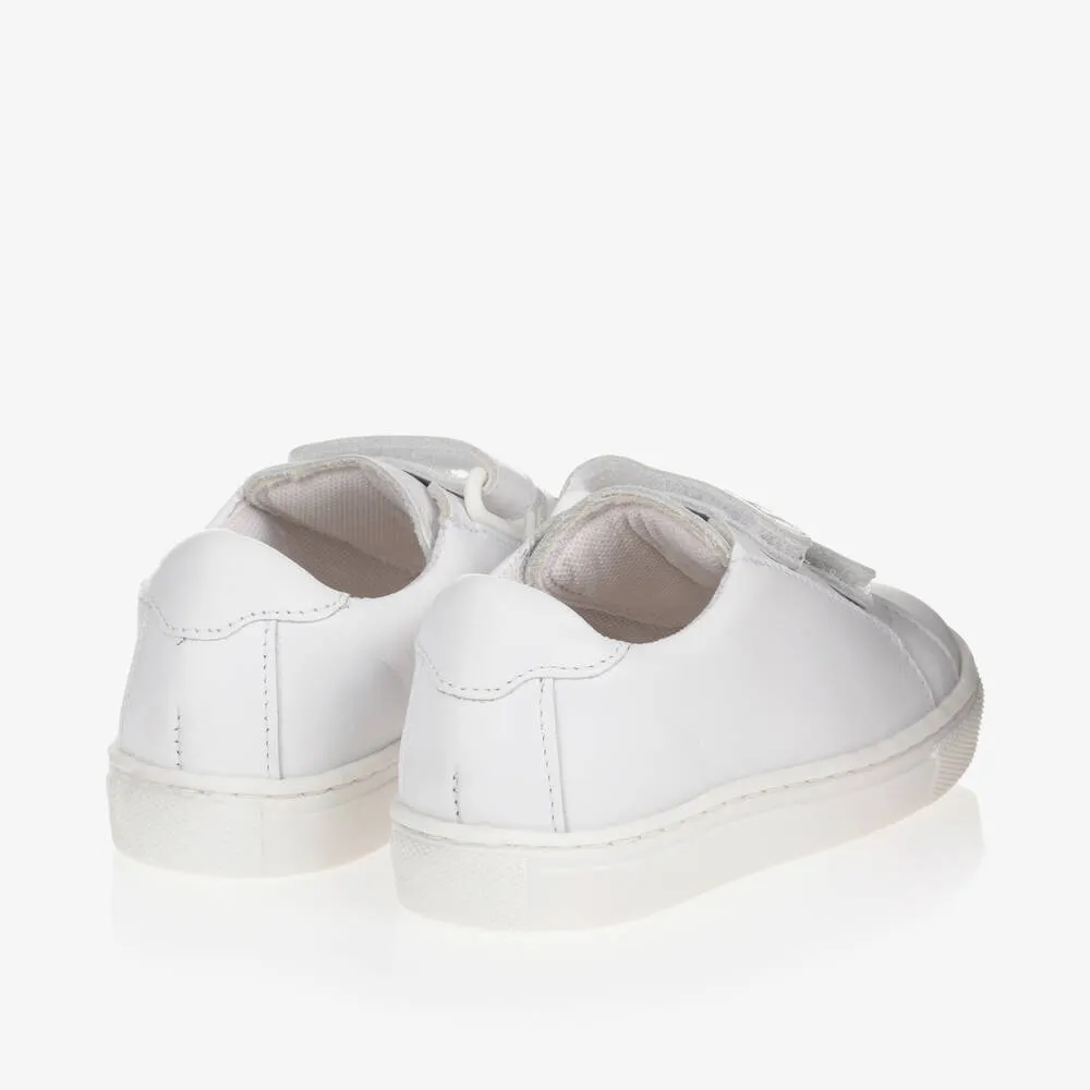 White Leather Logo Trainers