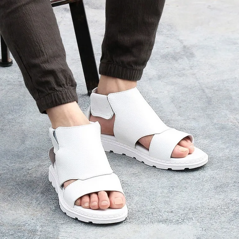 White Roman Platforms Sandals