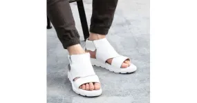 White Roman Platforms Sandals