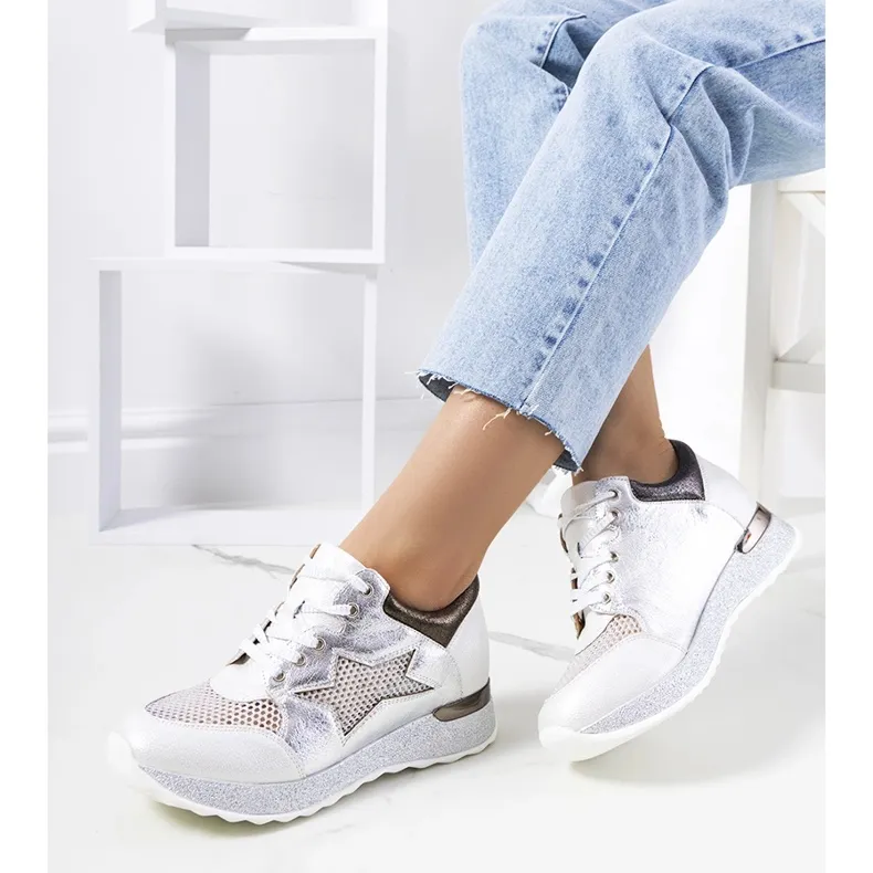 White metallic sneakers from Torres