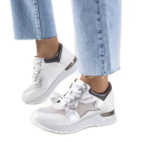 White metallic sneakers from Torres