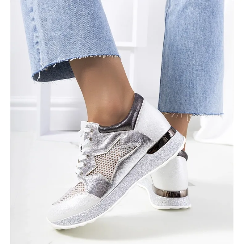 White metallic sneakers from Torres