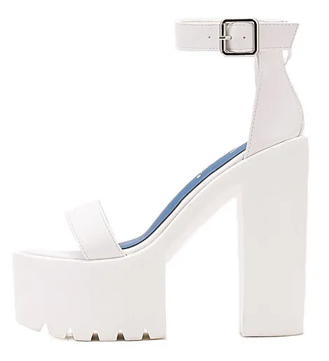 White Strappy High Heel Sandals