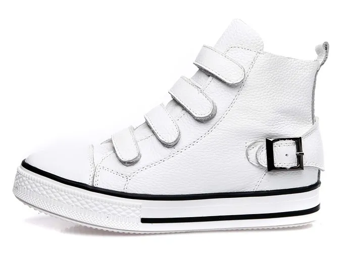 White High Top Velcro Sneakers