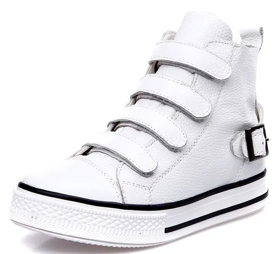 White High Top Velcro Sneakers