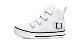 White High Top Velcro Sneakers