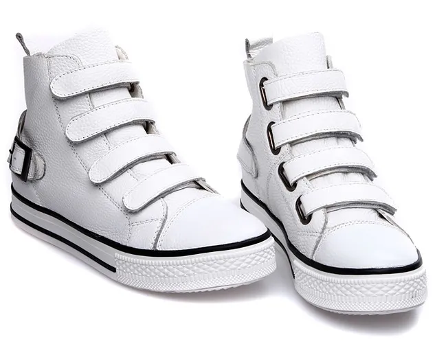 White High Top Velcro Sneakers