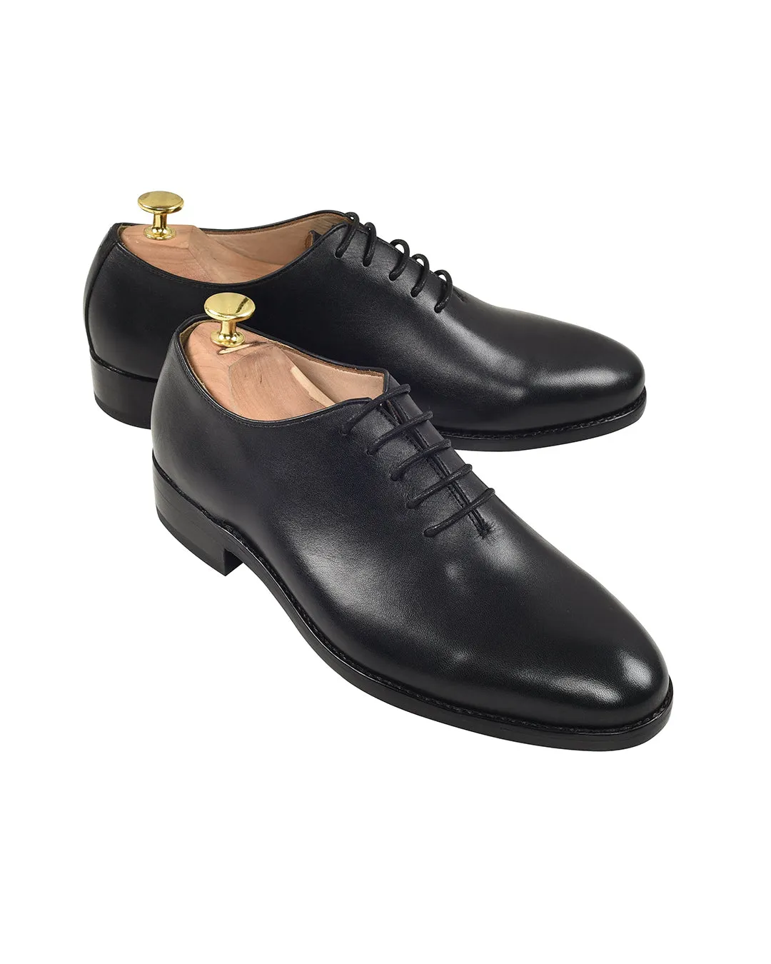 Black Wholecut Oxford Shoes