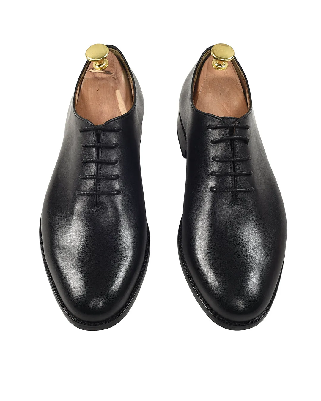 Black Wholecut Oxford Shoes